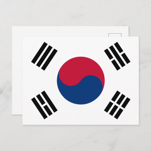 Vlag van Zuid-Korea Briefkaart (Voorkant / Achterkant)