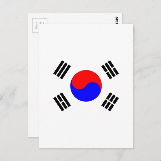Vlag van Zuid-Korea Briefkaart (Voorkant / Achterkant)