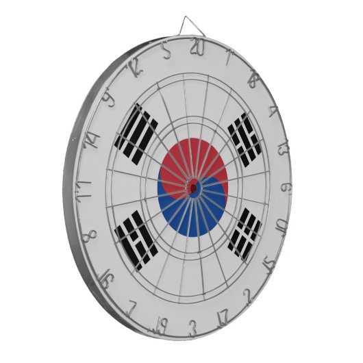 Vlag van Zuid-Korea Dartbord (Voorkant Links)