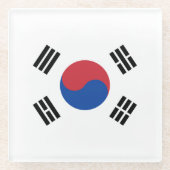 Vlag van Zuid-Korea Glazen Onderzetter (Voorkant)