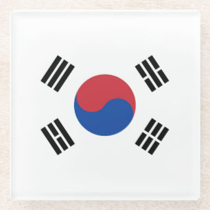 Vlag van Zuid-Korea Glazen Onderzetter