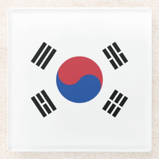 Vlag van Zuid-Korea Glazen Onderzetter (Voorkant)