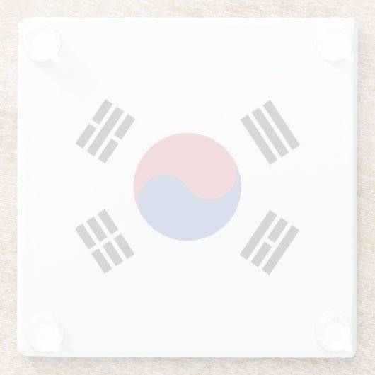 Vlag van Zuid-Korea Glazen Onderzetter (Achterkant)