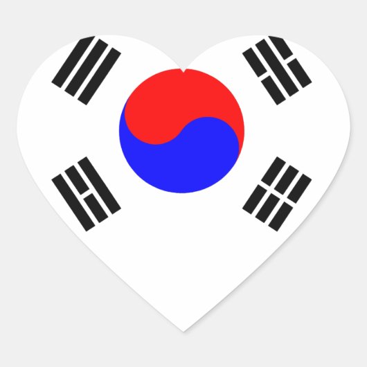 Vlag van Zuid-Korea Hart Sticker (Voorkant)