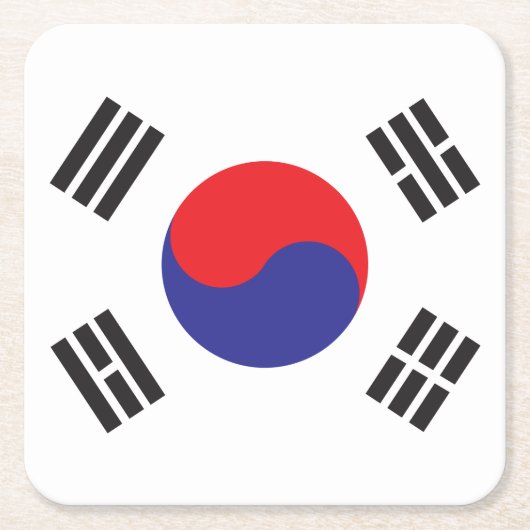 Vlag van Zuid-Korea Kartonnen Onderzetters (Voorkant)