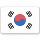 Vlag van Zuid-Korea op maat gesneden Sticker (Voorkant)