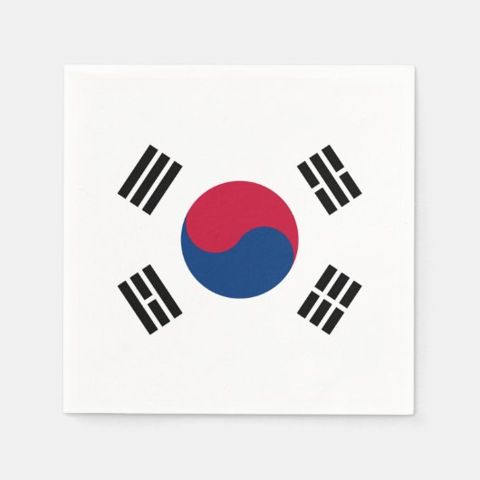 Vlag van Zuid-Korea Paper Napkins Servetten (Voorkant)