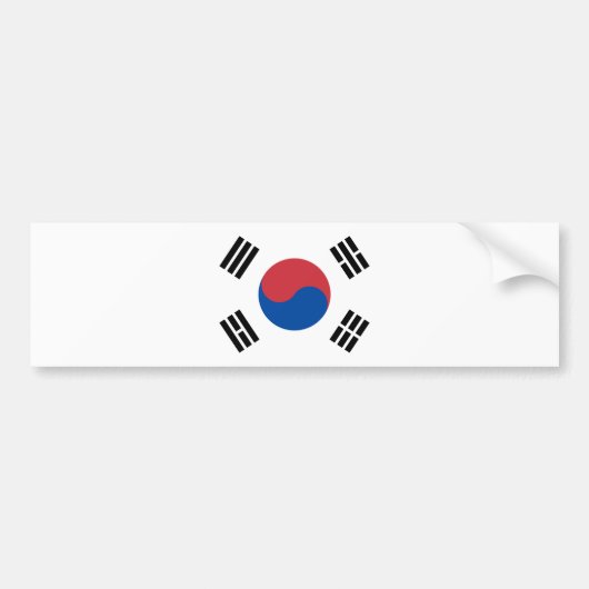 Vlag van Zuid-Korea (ROK) Bumpersticker (Voorkant)