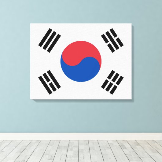 Vlag van Zuid-Korea (ROK) Canvas Afdruk (Insitu (Houten vloer))