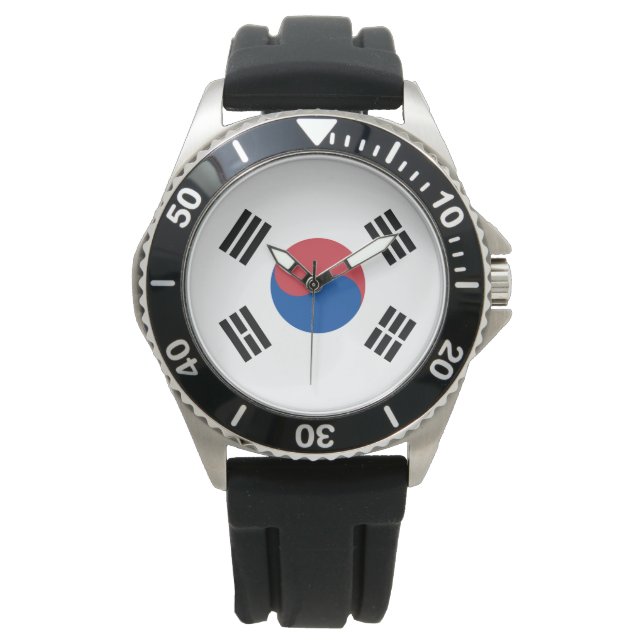 Vlag van Zuid-Korea (ROK) Horloge (Voorkant)