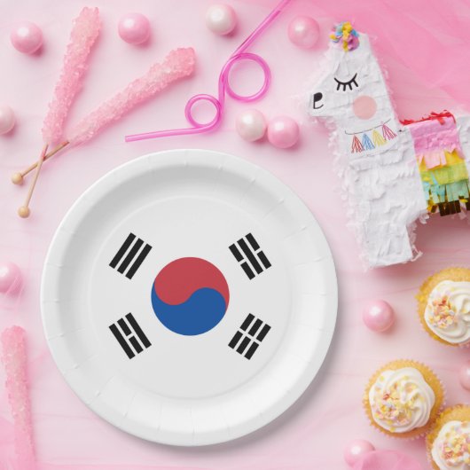 Vlag van Zuid-Korea (ROK) Papieren Bordje (Feest)