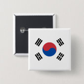 Vlag van Zuid-Korea (ROK) Vierkante Button 5,1 Cm (Voorkant /achterkant)