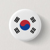 Vlag van Zuid-Korea Ronde Button 3,2 Cm (Voorkant)
