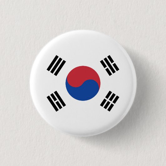 Vlag van Zuid-Korea Ronde Button 3,2 Cm (Voorkant)