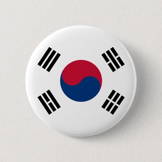 Vlag van Zuid-Korea Ronde Button 5,7 Cm (Voorkant)