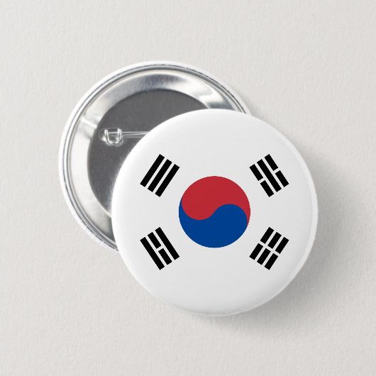 Vlag van Zuid-Korea Ronde Button 5,7 Cm (Voorkant /achterkant)
