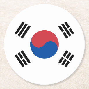 Vlag van Zuid-Korea Ronde Kartonnen Onderzetter