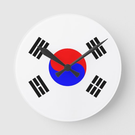 Vlag van Zuid-Korea Ronde Klok (Voorkant)