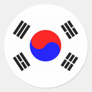 Vlag van Zuid-Korea Ronde Sticker