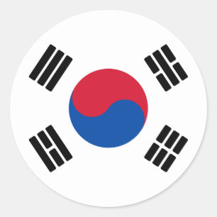Vlag van Zuid-Korea Ronde Sticker