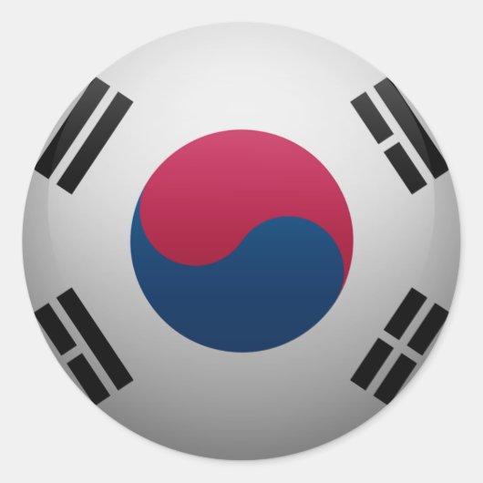Vlag van Zuid-Korea Ronde Sticker (Voorkant)