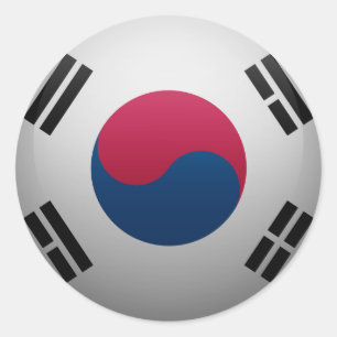 Vlag van Zuid-Korea Ronde Sticker