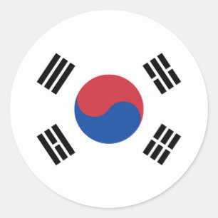Vlag van Zuid-Korea Ronde Sticker