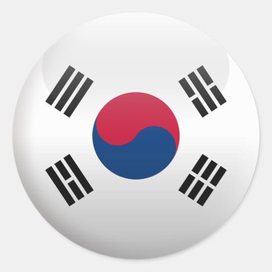 Vlag van Zuid-Korea Ronde Sticker (Voorkant)
