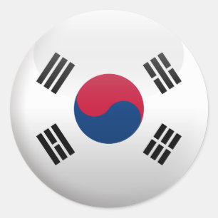 Vlag van Zuid-Korea Ronde Sticker