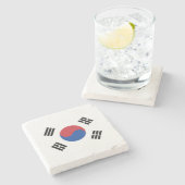Vlag van Zuid-Korea Stenen Onderzetter (Zijkant)