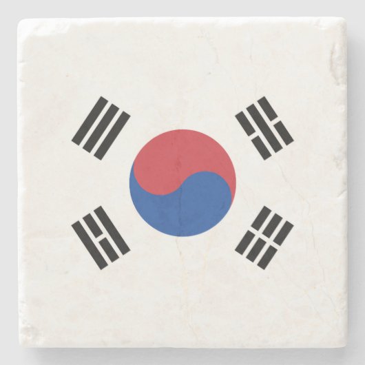 Vlag van Zuid-Korea Stenen Onderzetter (Voorkant)