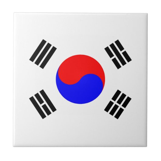 Vlag van Zuid-Korea Tegeltje (Voorkant)
