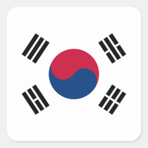 Vlag van Zuid-Korea Vierkante Sticker