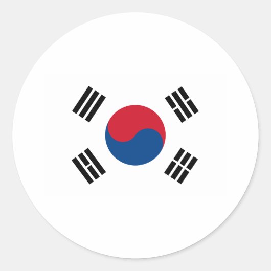 vlag van Zuid-Korea - Yin Yang Ronde Sticker (Voorkant)