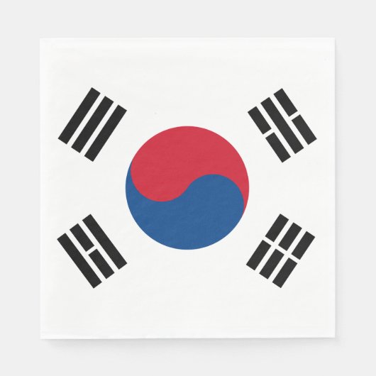 vlag van Zuid-Korea - Yin Yang Servetten (Voorkant)