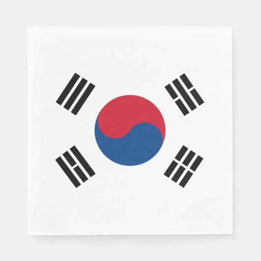 vlag van Zuid-Korea - Yin Yang Servetten (Voorkant)