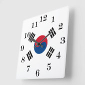 vlag van Zuid-Korea - Yin Yang Vierkante Klok (Hoek)