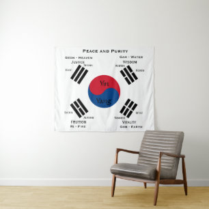 vlag van Zuid-Korea - Yin Yang Wandkleed