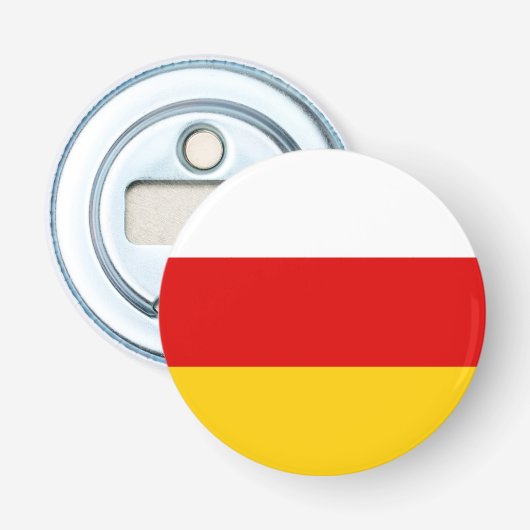 Vlag van Zuid-Ossetië Button Flesopener (Voorkant)