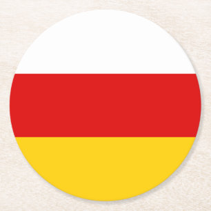Vlag van Zuid-Ossetië Ronde Kartonnen Onderzetter