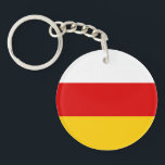 Vlag van Zuid-Ossetië Sleutelhanger<br><div class="desc">Patriottische vlag van Zuid-Ossetië.</div>