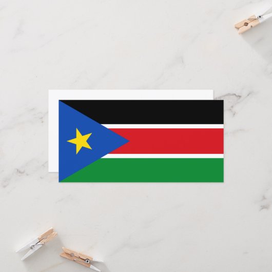 Vlag van Zuid-Soedan (Afrika) Kaart (Voorkant / Achterkant in situ)