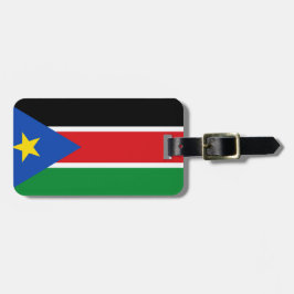 Vlag van Zuid-Soedan Bagagelabel met lederriem