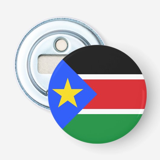 Vlag van Zuid-Soedan Button Flesopener (Voorkant)