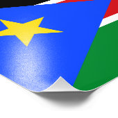 Vlag van Zuid-Soedan Foto Afdruk (Hoek)