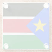 Vlag van Zuid-Soedan Glazen Onderzetter (Achterkant)