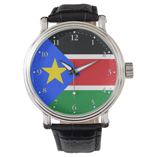 Vlag van Zuid-Soedan Horloge (Voorkant)