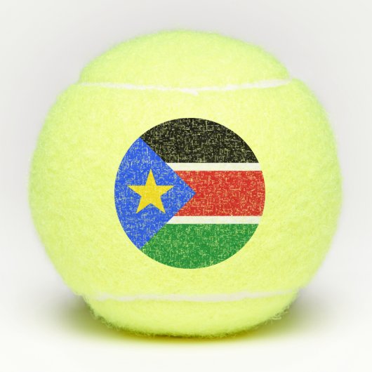 Vlag van Zuid-Soedan Tennisballen (Voorkant)