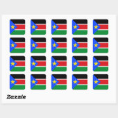 Vlag van Zuid-Soedan Vierkante Sticker (Vel)