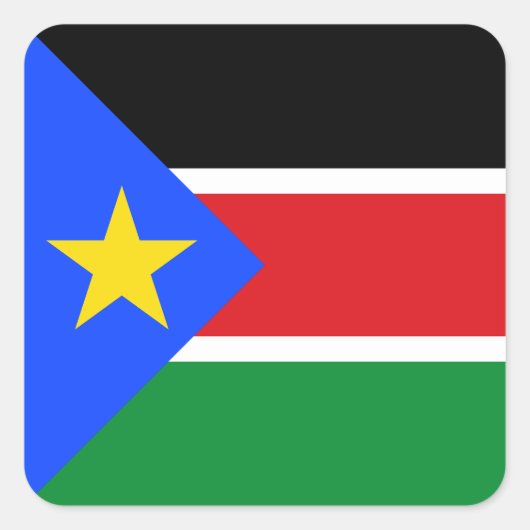 Vlag van Zuid-Soedan Vierkante Sticker (Voorkant)